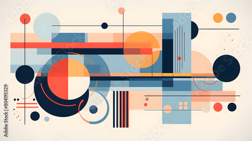 abstract modern artwork features deconstructed postmodern inspired symbols with bold geometric shapes,generative ai photo