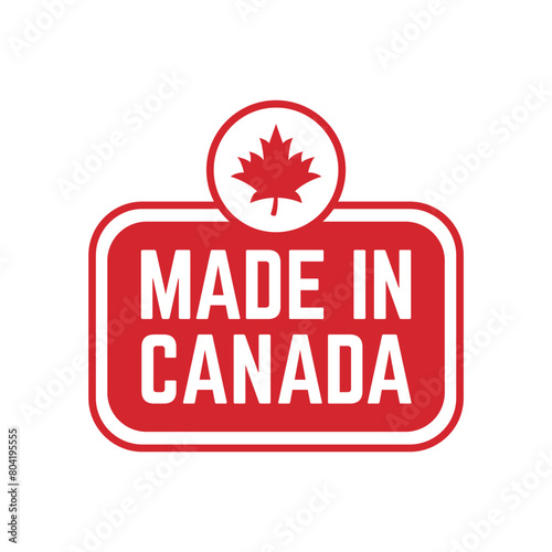 Made in canada label or logo design template