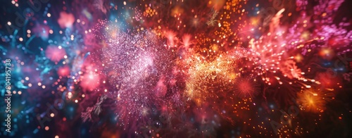 Colorful fireworks lighting up the night sky.
