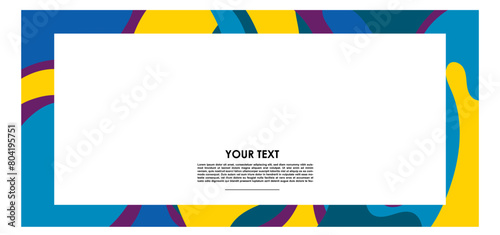 Vector colorful liquid abstract pattern for poster, banner, print, fabric and social media story with frame and border background