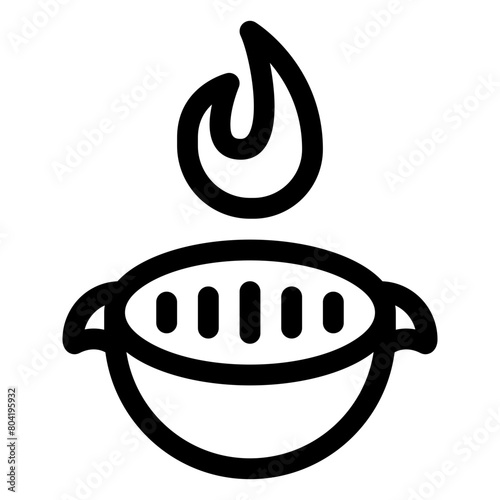 barbecue outline icon and illustration