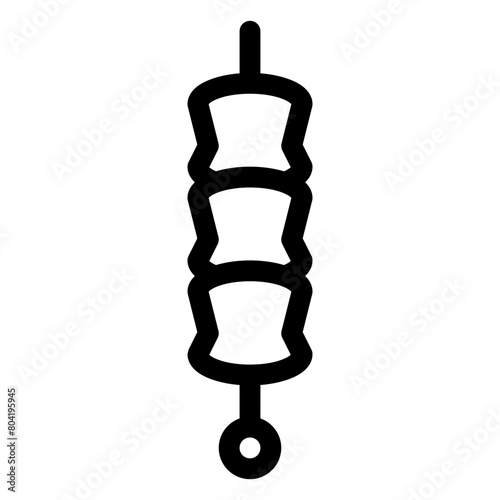 barbecue marsmallows outline icon and illustration