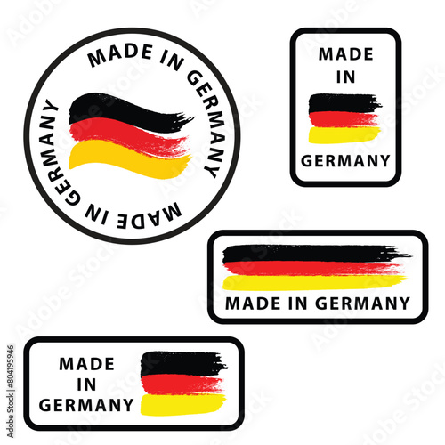 Made in Germany stamp set  isolated on white background  vector illustration.