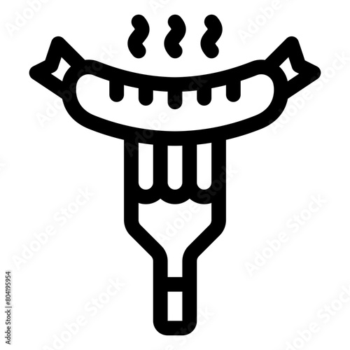 bbq barbecue outline icon and illustration