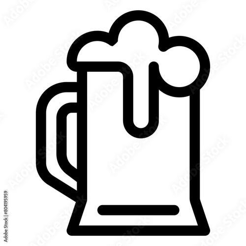 beer outline icon and illustration