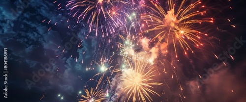 Fireworks competition at the county fairgrounds , professional photography and light