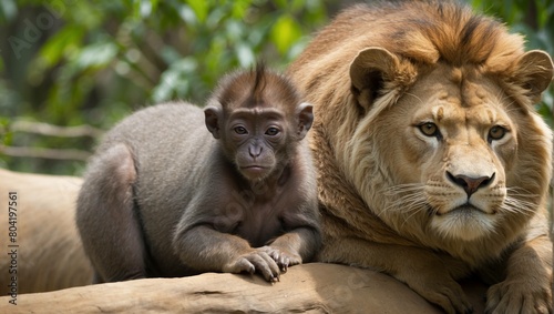 lion and monkey