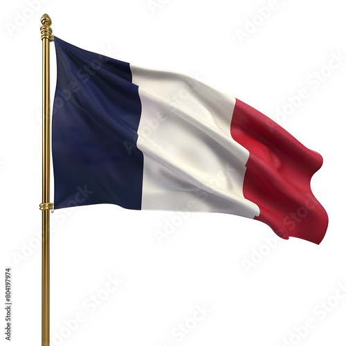 France waving flag isolated on transparent background