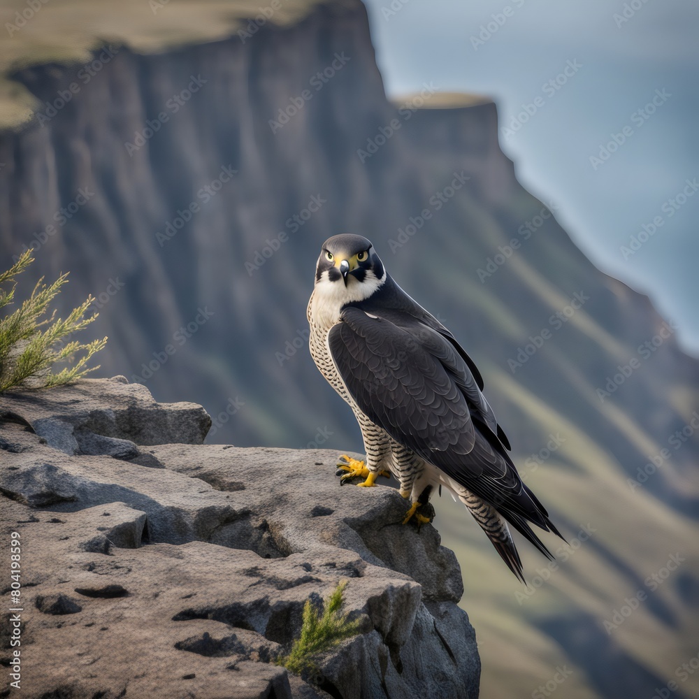 Fototapeta premium peregrine-falcon-on-a-cliff