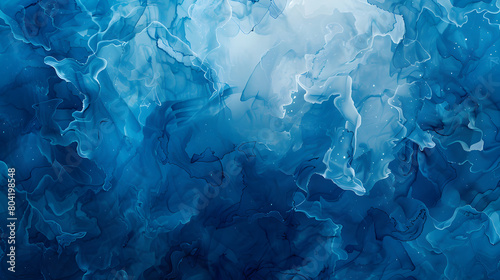 abstract watercolor blue painting texture background,generative ai