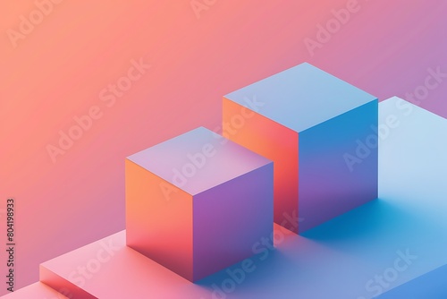 simple minimalist square shapes in gradient colors