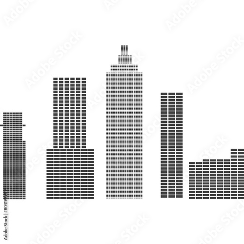 Vector city skyscraper house silhouette black icon