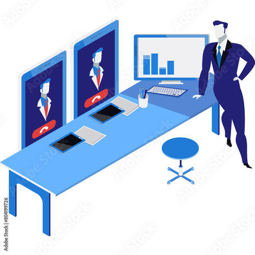 Online business event icon virtual webinar vector