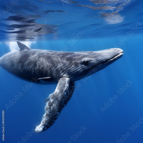 baby-humpback-whale-in-blue-water- © Arslan
