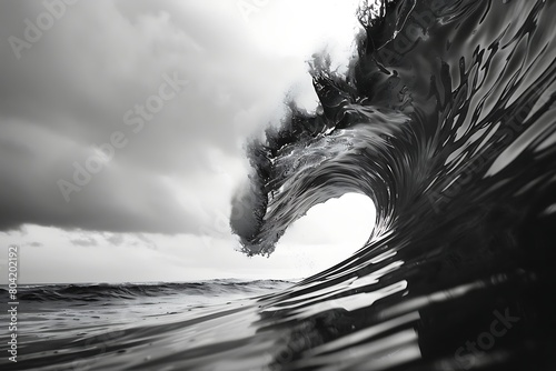 The clean curve of a wave just before it breaks