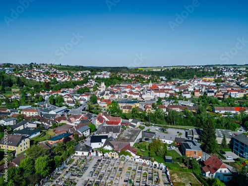 Aerial view of city of Zwettl