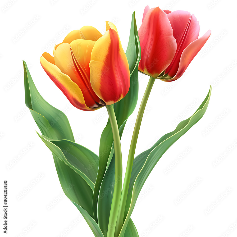 Obraz premium Tulips flower, for a beautiful flower theme or ornamental plant decoration