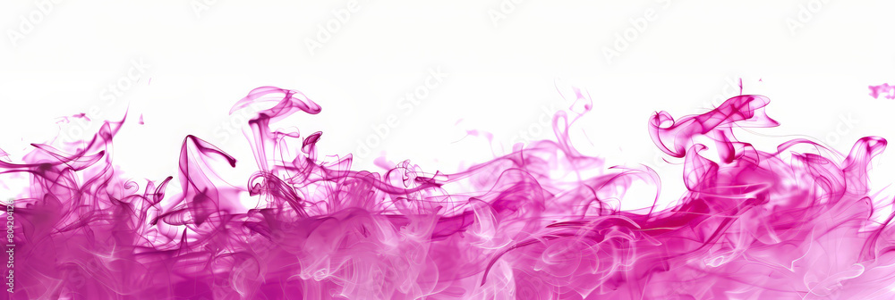 Fototapeta premium Texture of pink fire on white background, Flame, pink fire with smoke on white background.. fire in motion blur.
