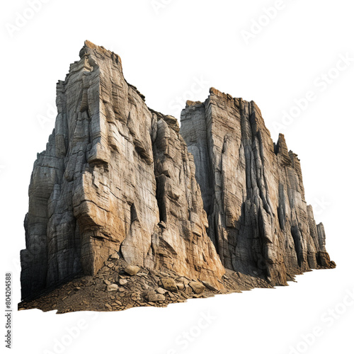 Rock Cliff, Cutout isolated transparent background, Generative AI 