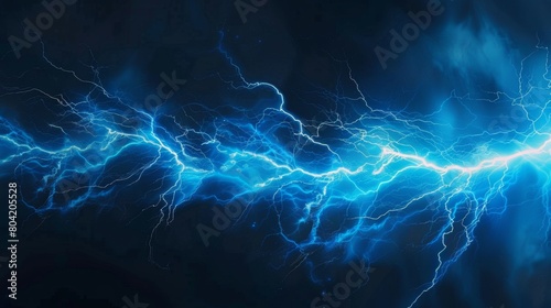 Blue Striking Electric Lightning Background  © Rashid