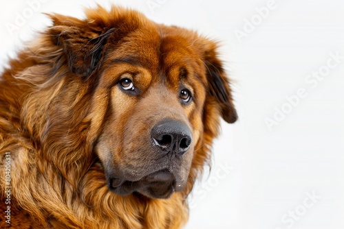 This image highlights the intricate details and rich textures of a dog's fur with a blurred face background