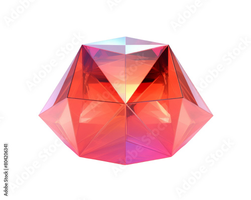 Red Blue gradient pentagonal prism isolated on transparent background © shahabat