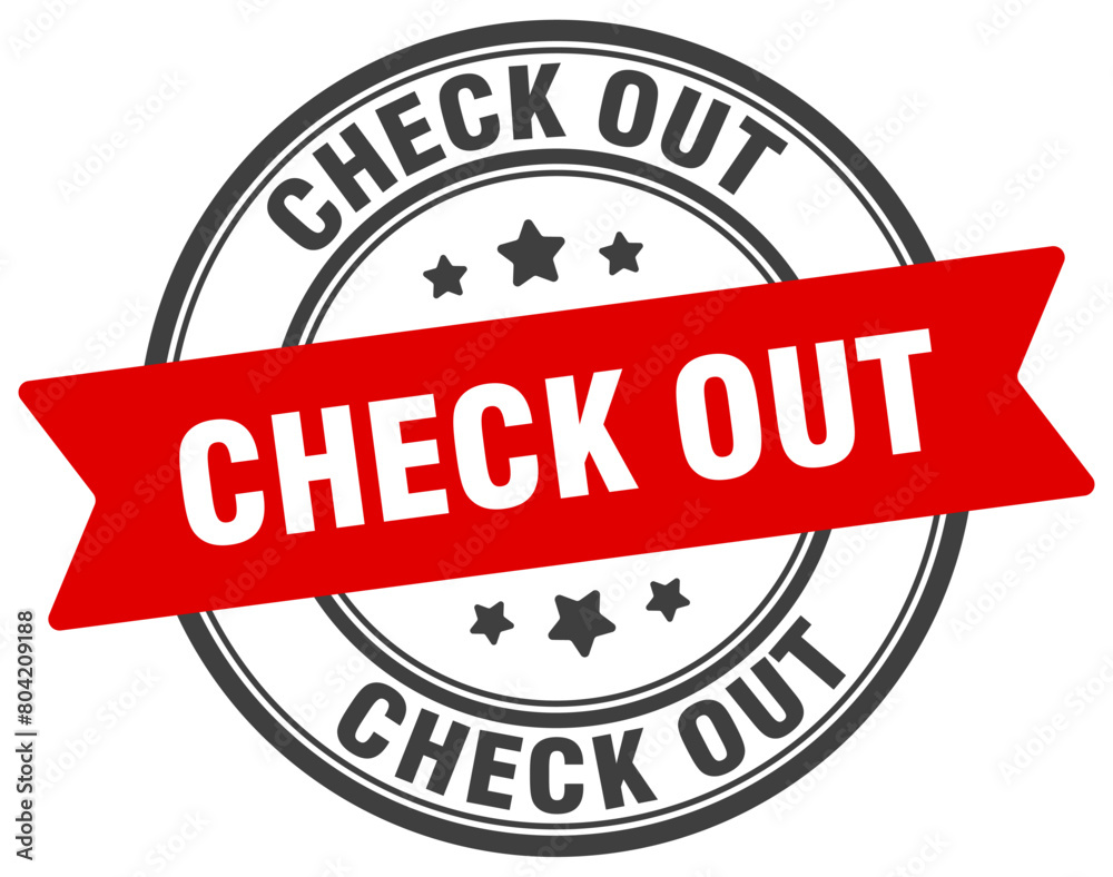check out stamp. check out label on transparent background. round sign check out stamp. check out label on transparent background. round sign