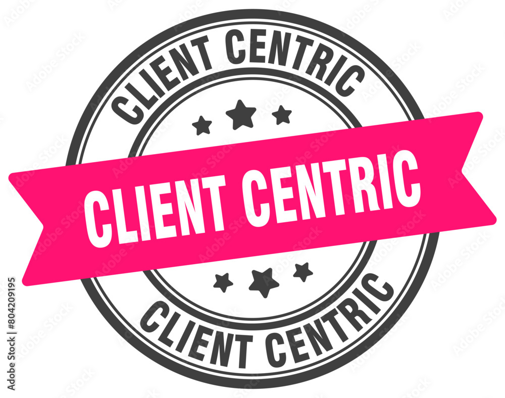 client centric stamp. client centric label on transparent background. round sign client centric stamp. client centric label on transparent background. round sign