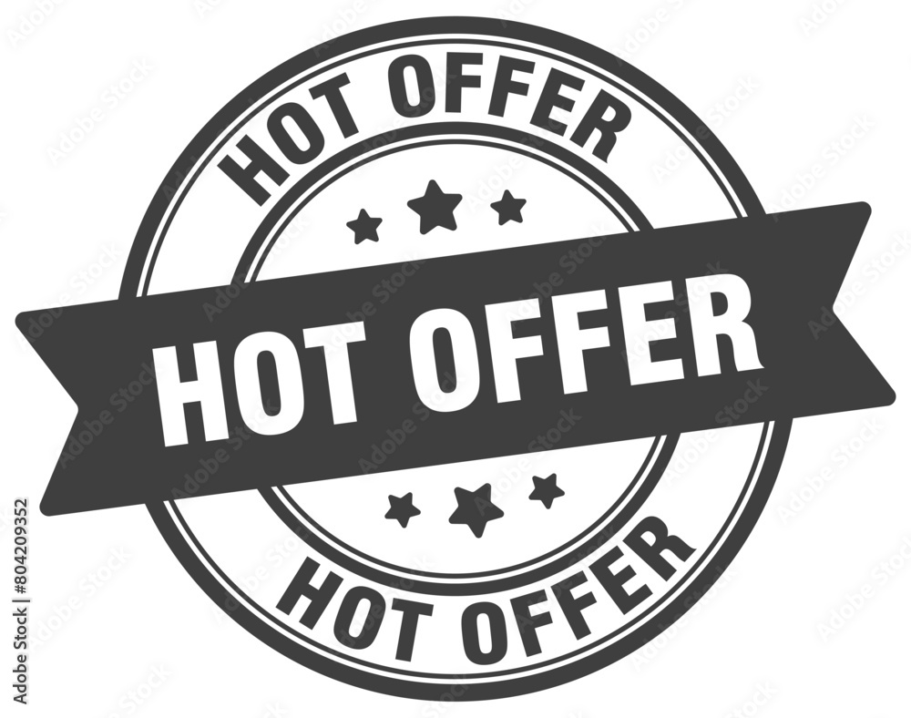 Obraz premium hot offer stamp. hot offer label on transparent background. round sign