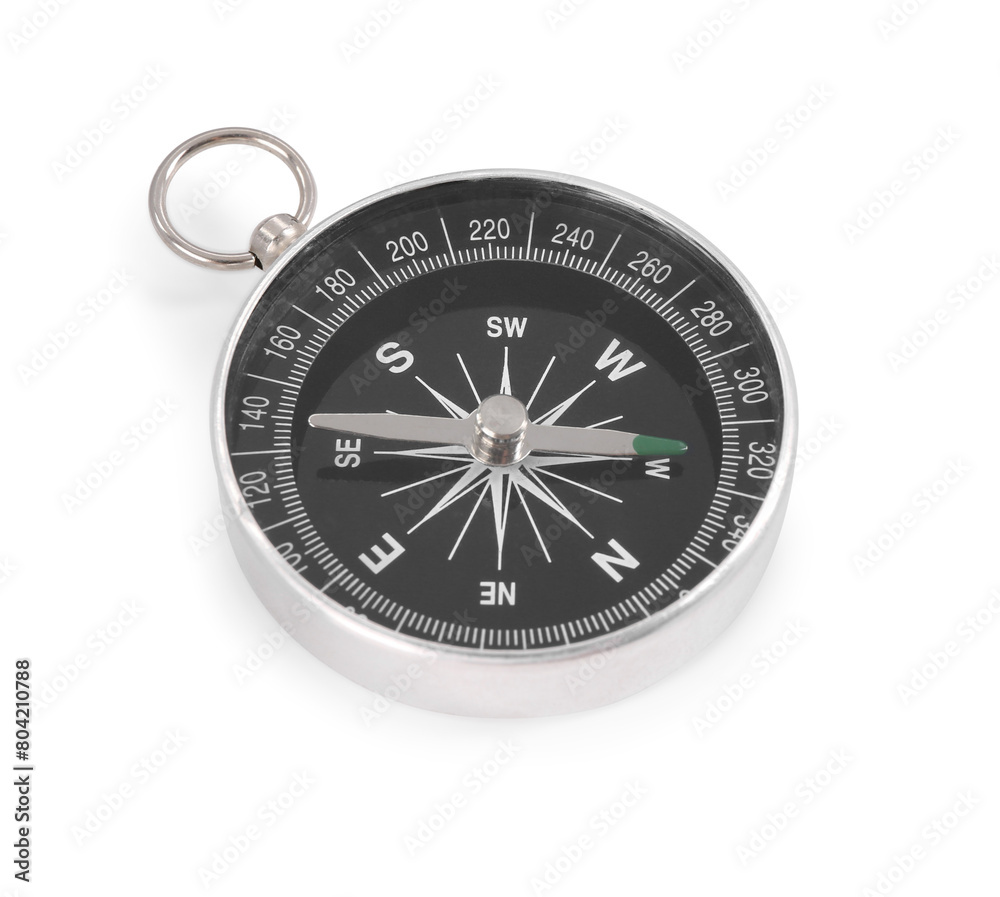 One compass isolated on white. Tourist equipment One compass isolated on white. Tourist equipment