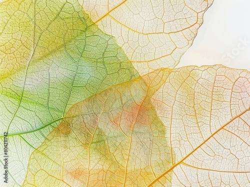 Colorful transparent leaf texture background.