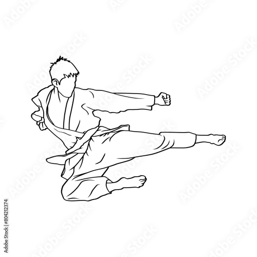 sketch of a person of karate