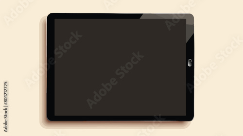 Black realistic smart tablet with blank black scree photo