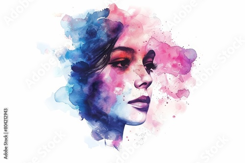 Uncanny textures and ultramodern shades merge in this charismatic watercolor artwork  hitech ultrafashionable Clipart isolated on white background