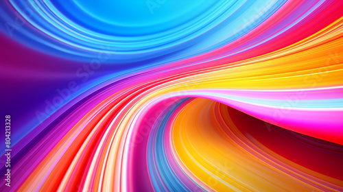 Multi-colored paint smooth waves abstract background banner. Swirl rainbow paint waves poster. Bright colorful wallpaper. Digital raster bitmap. Photo style. AI artwork.