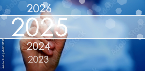   New Year 2025 business plan, strategies, goal, development and success. New Year, Christmas business background.