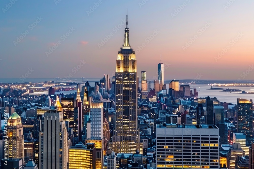 New York cityscape panorama.