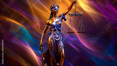 Exploring themes of justice ethics balance and decorum in the legal system. Concept Legal system, Justice ethics, Balance, Decorum, Law and order