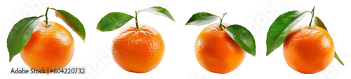 Mandarin, tangerine, isolated on white background, png set
 photo