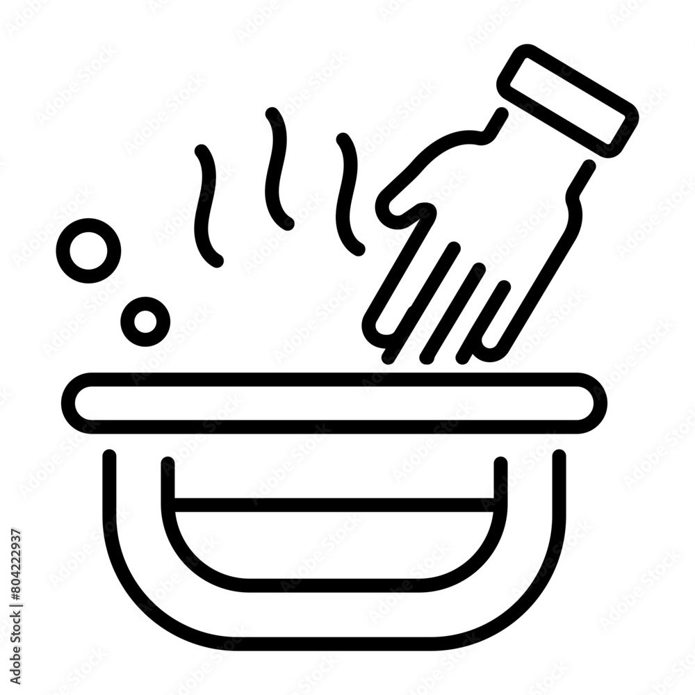Ready to use linear icon of a washing tub Ready to use linear icon of a washing tub