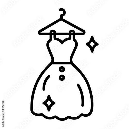 Grab this linear icon of washed frock 