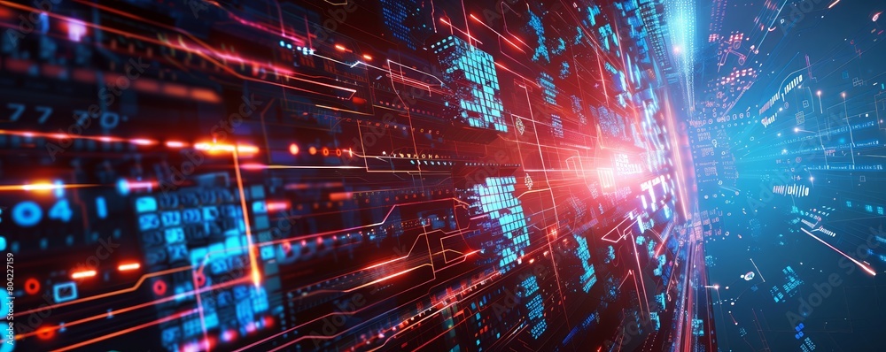 Fototapeta premium futuristic digital electric room tech circuit board pattern background