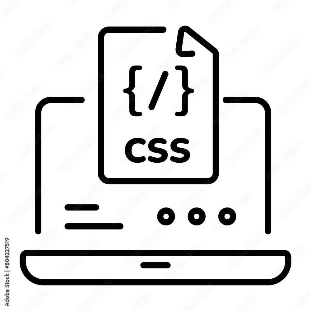 Trendy line style icon of css programming Trendy line style icon of css programming