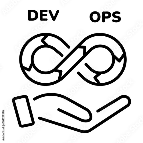 A scalable line icon of devops 
