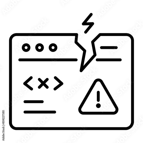 Get this line icon of coding error 