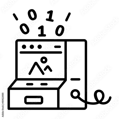 An outline icon of frontend coding 