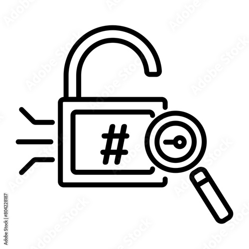 A handy line style icon of cryptographic hash 