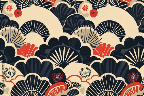 AI generated illustration of a beautiful Japanese pattern