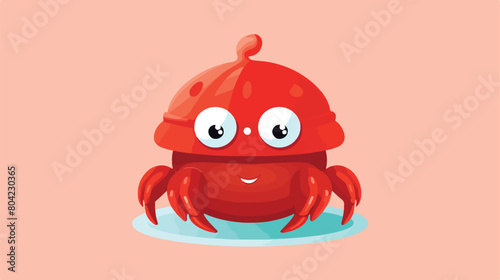 cute Crab wearing cap tiny small wild animal Isolat