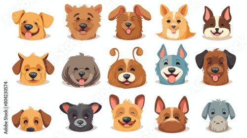 Cute dog animal emotions tiny dog with emoji collecti
